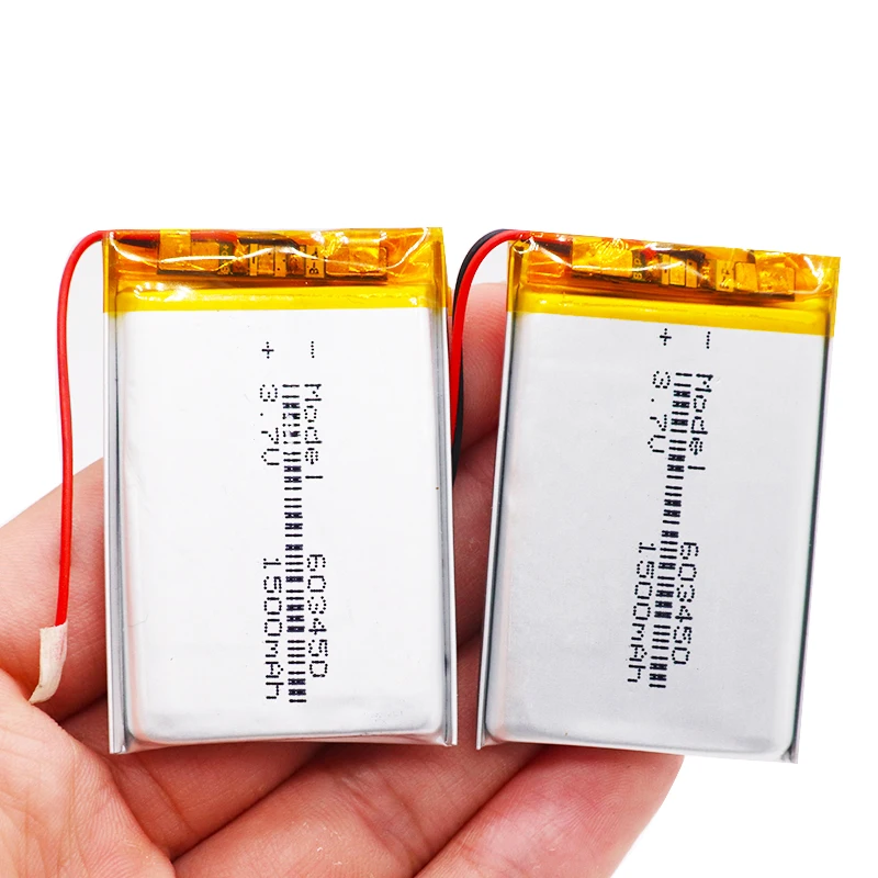 Custom 603450 1500mah 1200mah 3.7v Lithium Polymer Battery Lithium Ion Cells Rechargeable Batteries Lipo Batteries