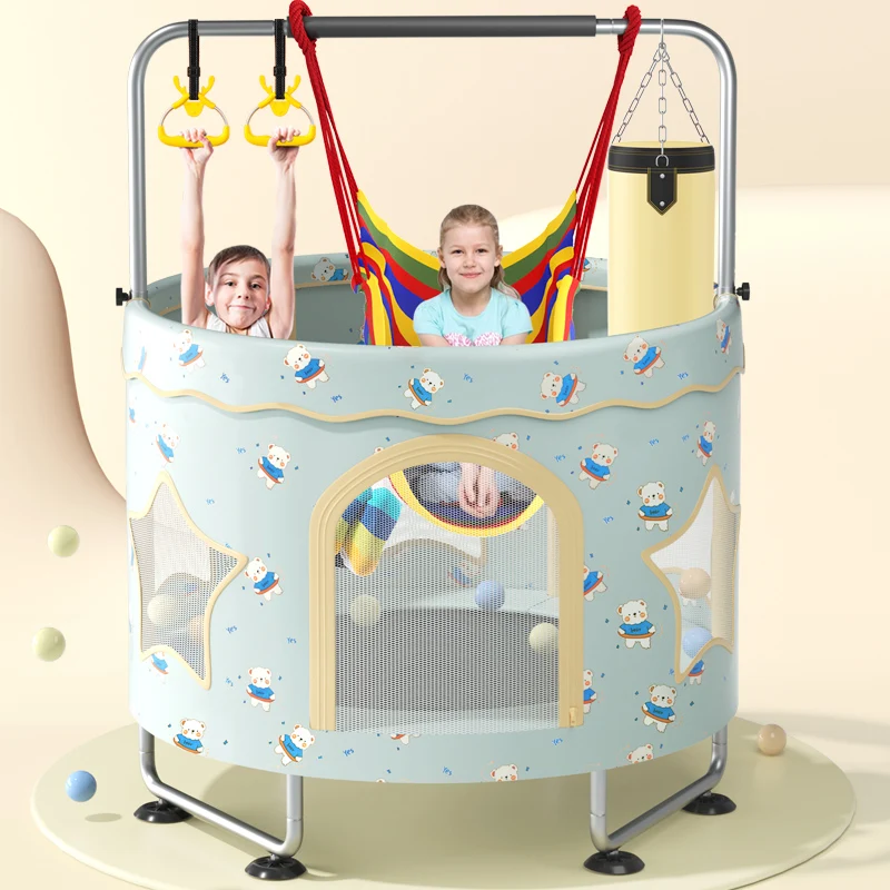 Индивидуальный 55-дюймовый детский батут из ПВХ стали круглый детский батут с защитной сеткой