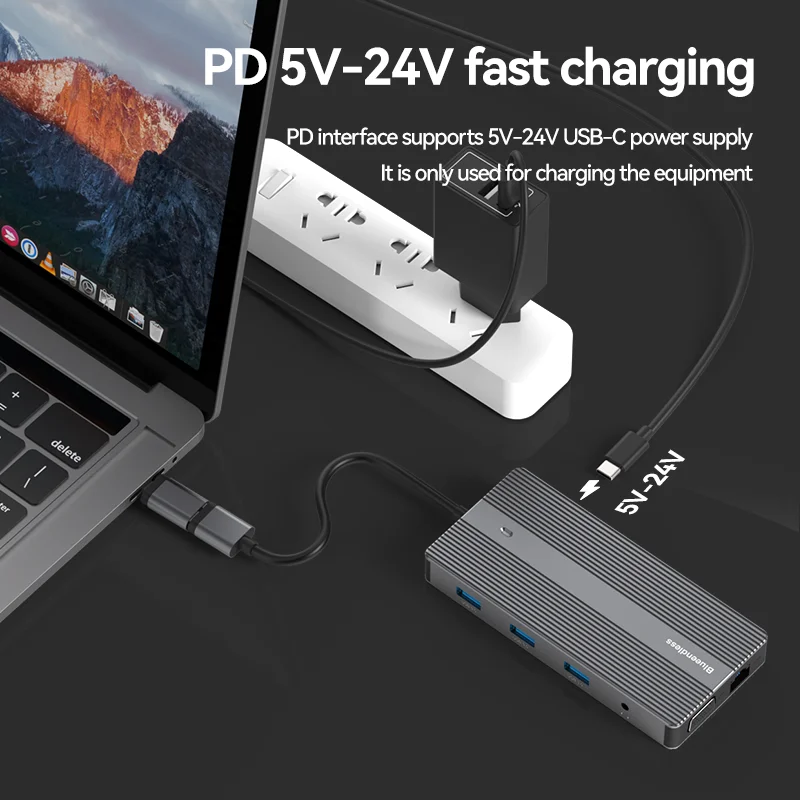 DisplayLink docking station multifunction usb-c sd/tf card reader usb3.0 hub type c multi port 11 in 1 type-c hub
