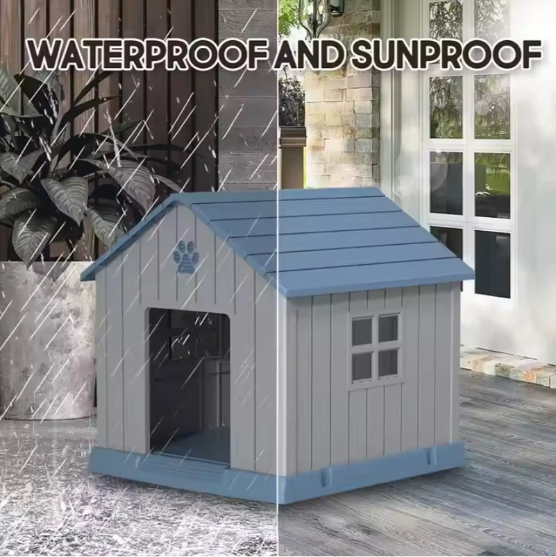 Large pet outdoor plastic house waterproof sturdy dog house