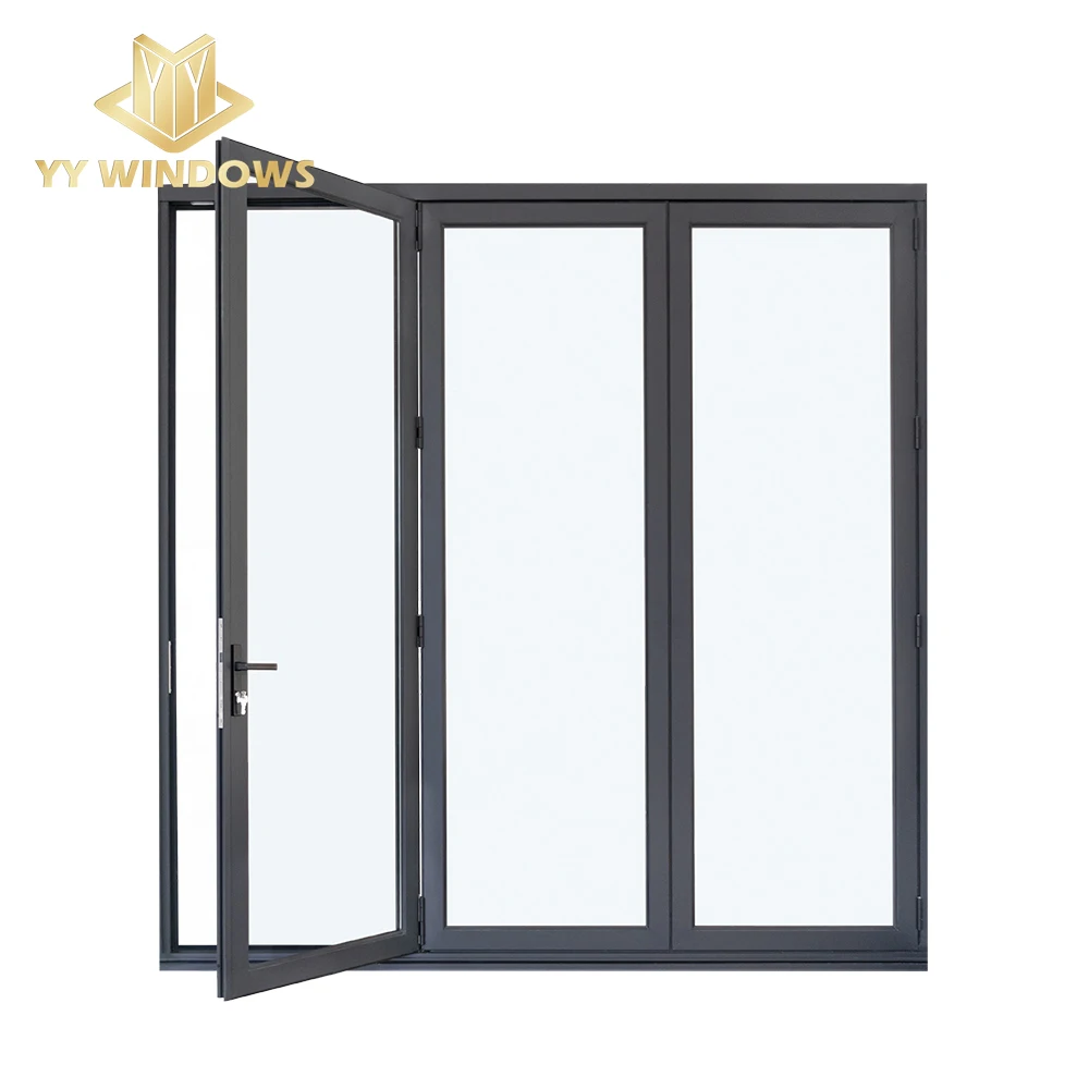 Factory directly supply high quality aluminum glass bi folding door for balcony