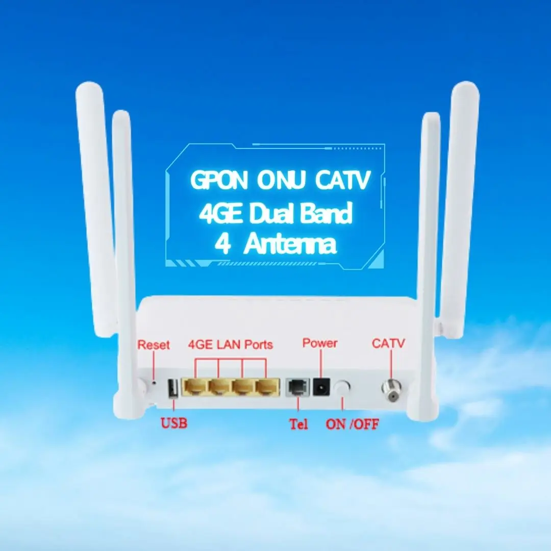 UT-King 4GE + 1, шлюз, Wi-Fi, AC DC Xpon Gpon Onu с поддержкой 4 антенн, OEM CATV ONU ONT