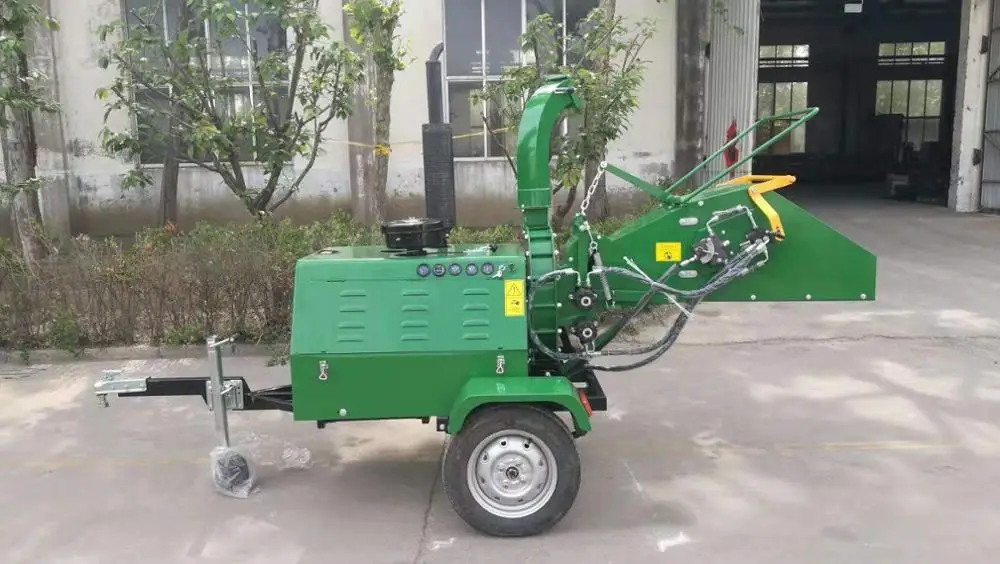 WCS-40HP дизельная дробилка для древесных отходов из шифона и удлиненным шлейфом Шредер