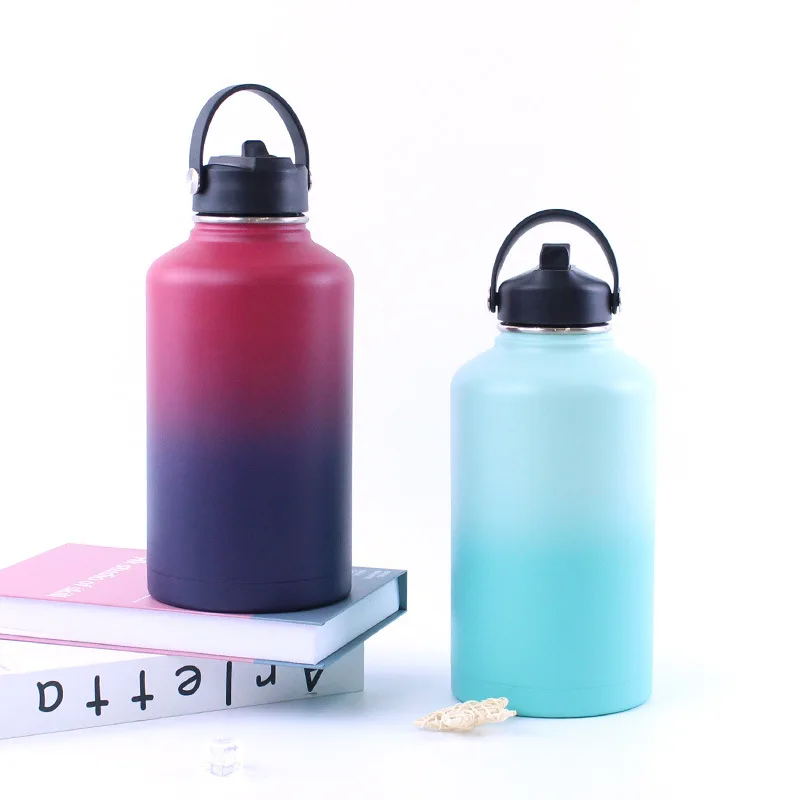 Wide mouth water bottle Insulated 18/8 64oz Stainless Steel water bottle, Half Gallon Stainless Steel Water Jug