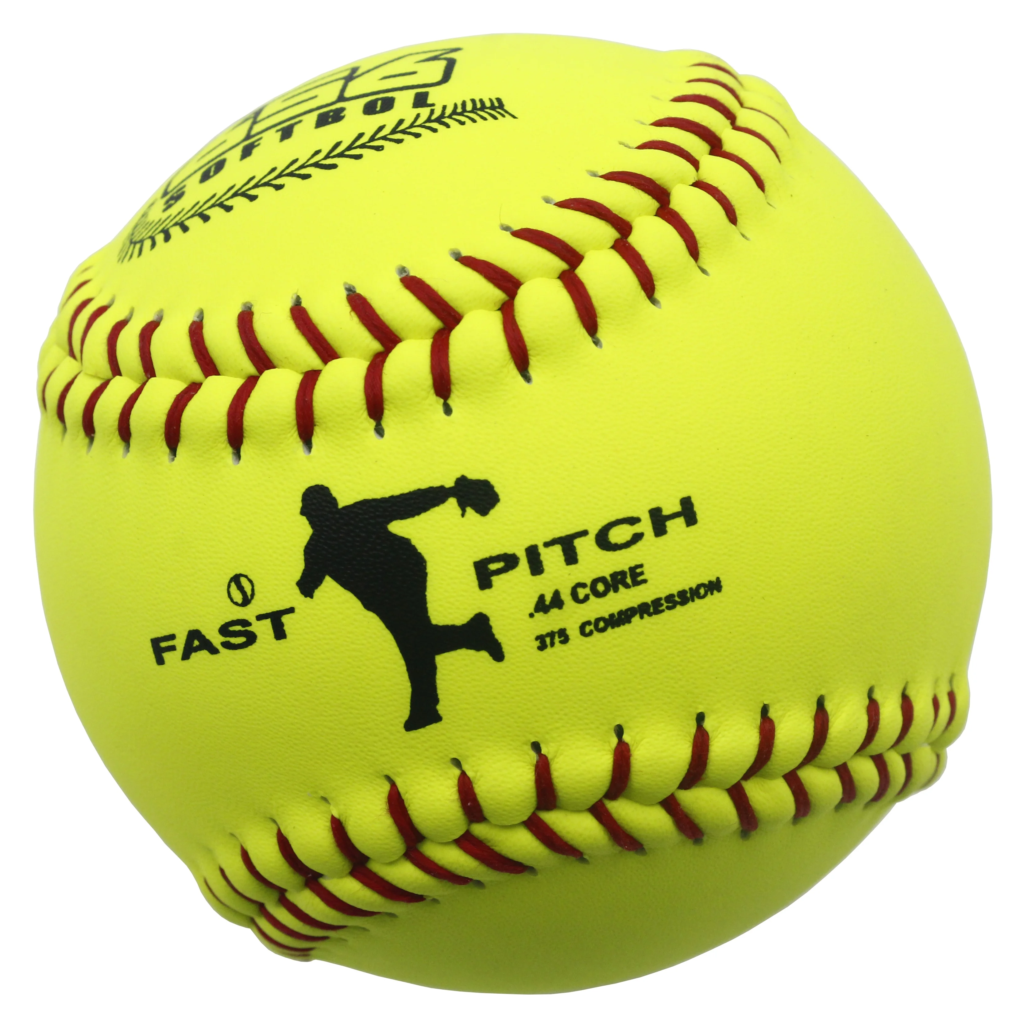 Factory Price 12 Inch Official Fastpitch Softballs Yellow Cow Leather PU Center .47 Cor .44 Cor 375 LBS Compression