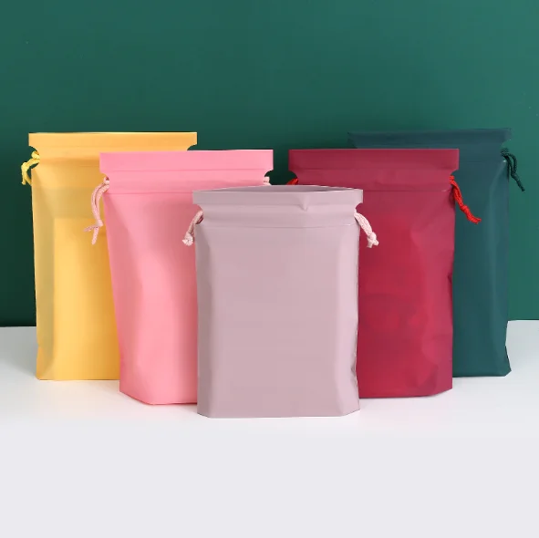 Custom Promotional custom printing frosted matte PVC/EVA drawstring clothes/cosmetic bags