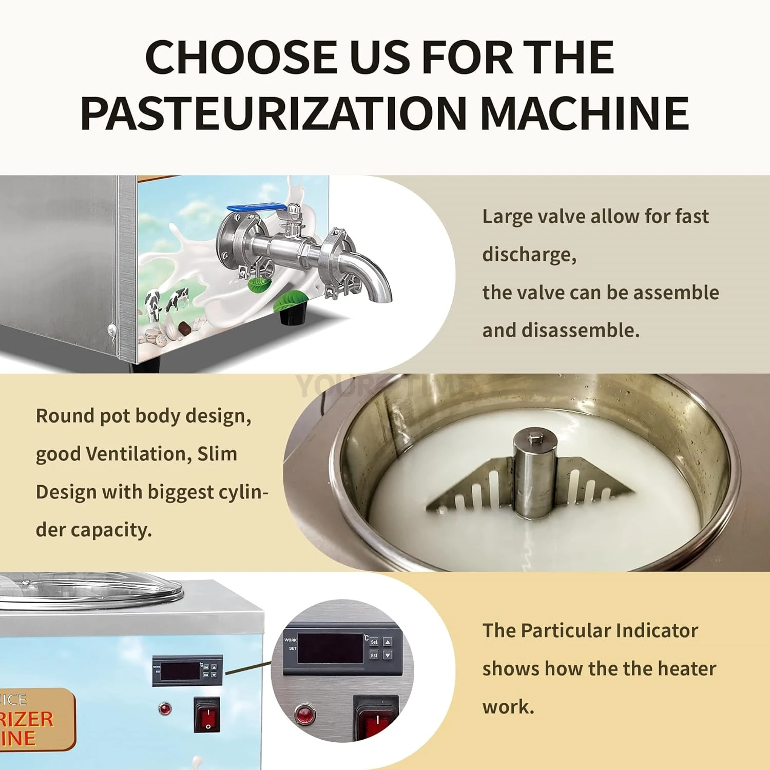 YourTime 14L Small Ice Cream Pasteurizer Machine With CE Batch Pasteurizer Milk Pasteurization machine For Gelato Ice Cream