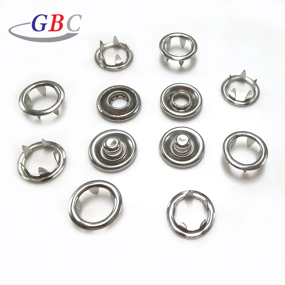 custom size five claw ring metal snap fastener stainless steel five-prong press button prong snap button for baby closing