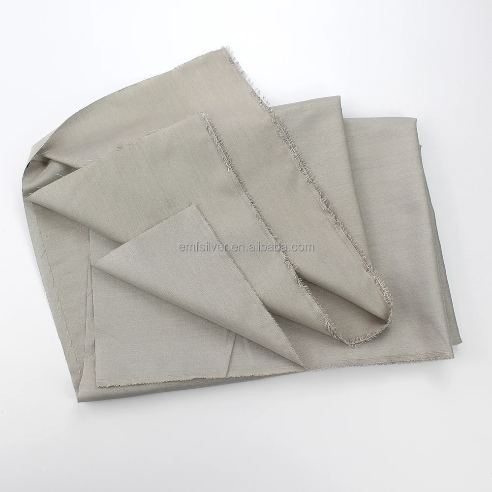 BLOCK EMF Magnetic Protection Silver/RPET Woven Blended Fabric Anti Radiation EMI RFID Shielding for Clothing and Hometextiles