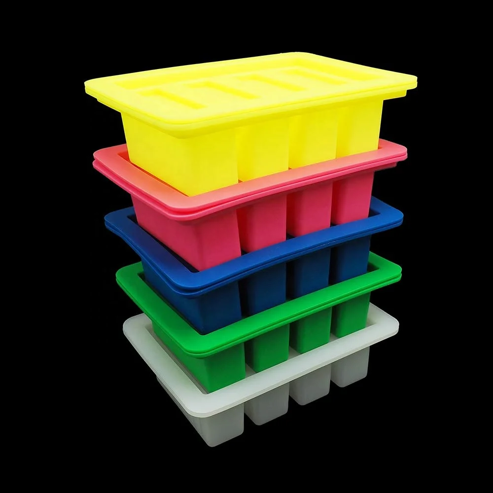 Easy Release Large Silicone Freezing Tray with Lid - makes 4 perfect portions - freeze soup broth or sauce soup mold tray