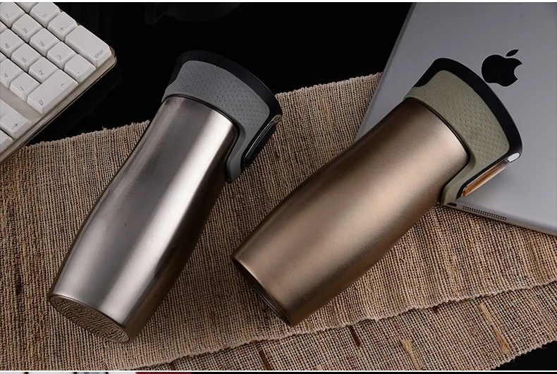 550ml One Button Switch Tumbler With Flip Top Lid Stainless Steel Vacuum Insulated Loop Travel Coffee Mugs
