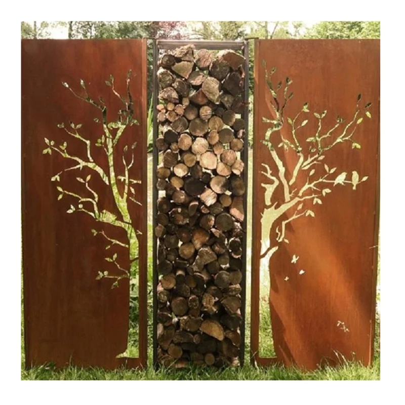 Factory customized garden privacy screen Outdoor Laser Cut outdoor rust screens