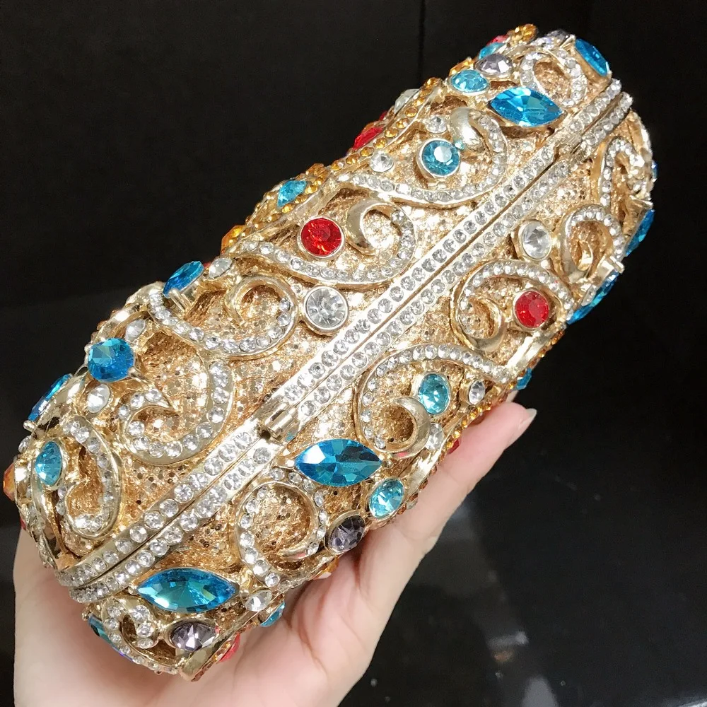Rhinestone Metal Mesh Clutches Purse Evening Crystal Party Clutch Bags Stone for women luxury wedding