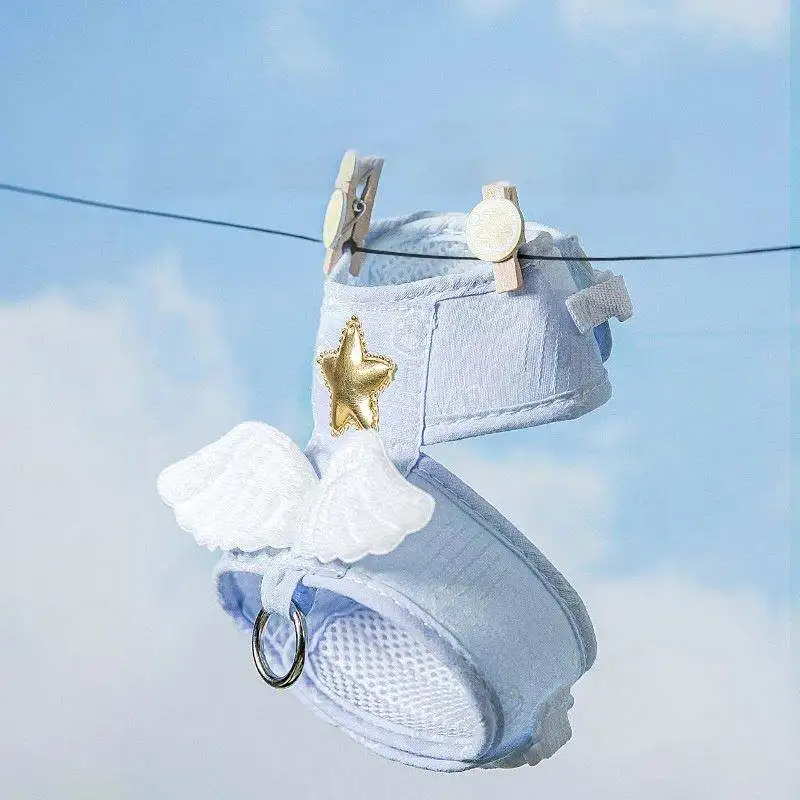 Popular Hot Selling Soft and Breathable 1.5m Angel Wing Design Pet Puppy Harness Set for Small Dog