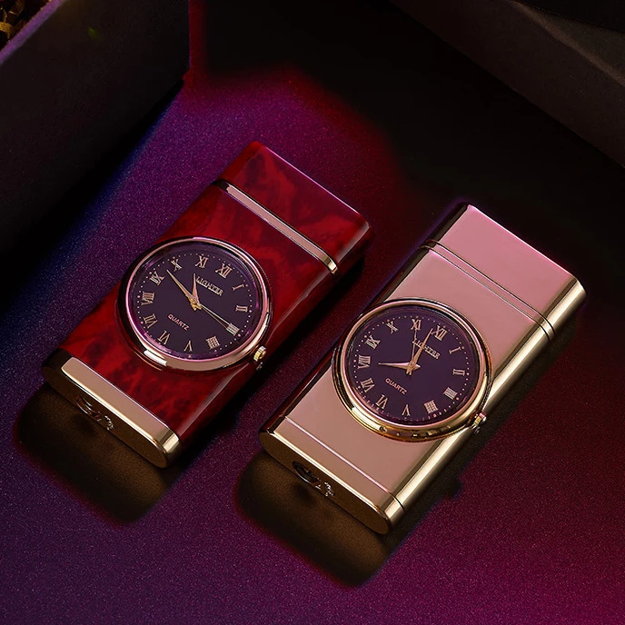 Single Flame Jet Lighter CUSTOM LOGO Glowing at Night Luminous Watch Fashion Business Gift Cigar Cigarette Lighters