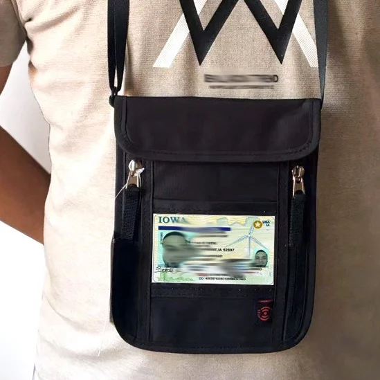 Travel Neck Wallet Passport Holder RFID Blocking Passport Bag