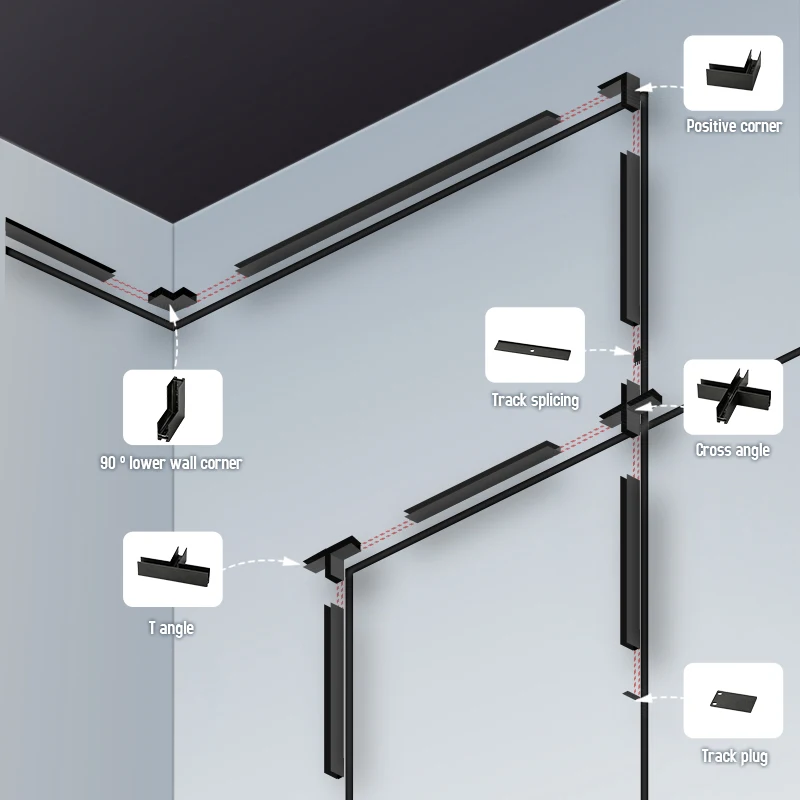 Лидер продаж, современный декоративный светодиодный Трековый светильник из алюминия с магнитными сегментами для использования в гостиной