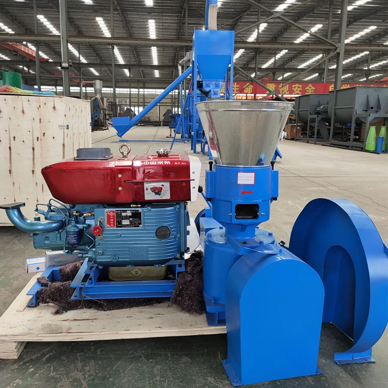 MACREAT Animal Poultry Fish Feed Processing Wood Sawdust Pellet Mill Making Machine With Diesel Engine
