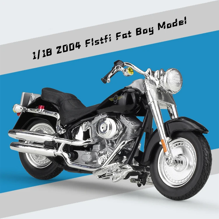 Maisto 1/18 2004 FLSTFI Толстый мальчик Миниатюрные модели металлических мотоциклов переднее колесо руль мотоциклы металлические