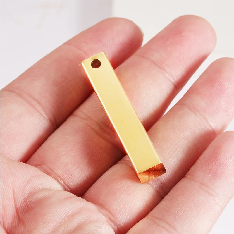 Mirror Stainless Steel Stereo Rectangle Jewelry Accessories DIY Stereo Rod Glossy Laser Pendant Wholesale