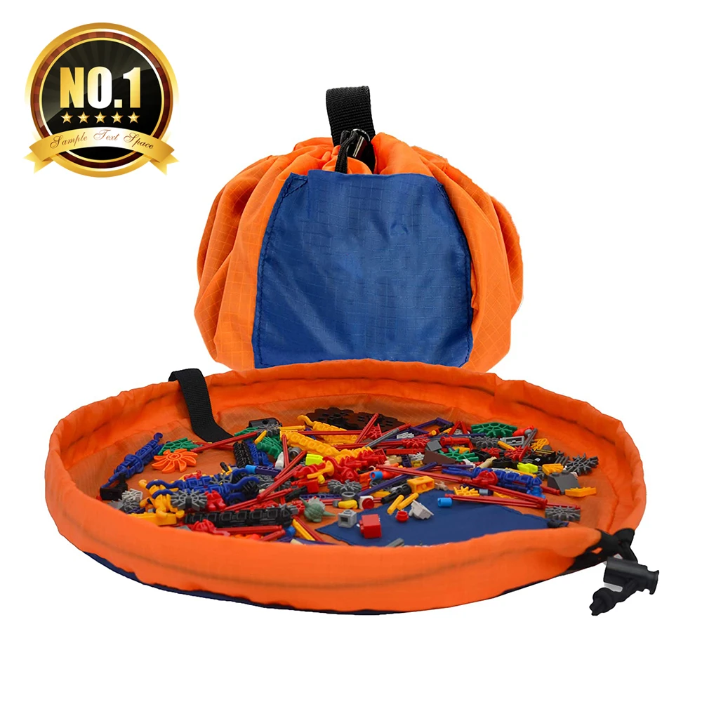 high quality small portable folding fabric kids toy storage bags with play mat