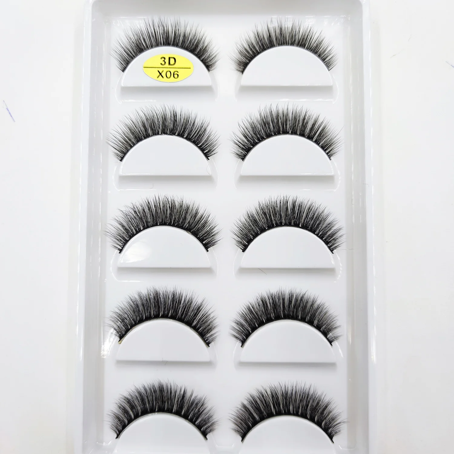 Wholesale 5 Pair Reusable Simple Women Makeup Artificial False Eyelashes Dropship Cheap Price 5 In 1 Wispy 5d Faux Mink Lashes