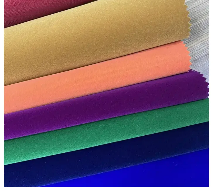 High textile durable 100% nylon flock velour black velvet upholstery fabric for jewelry display and use for widely