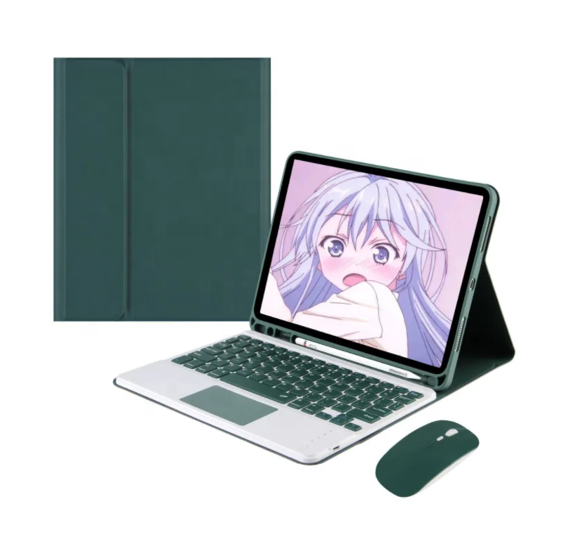 10.1 inch tablet case keyboard detachable wireless touch pad mouse combo for ipad samsung tab