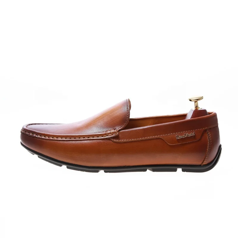 New men penny loafers Italian leather business shoes with retro soles loafers shoes for men