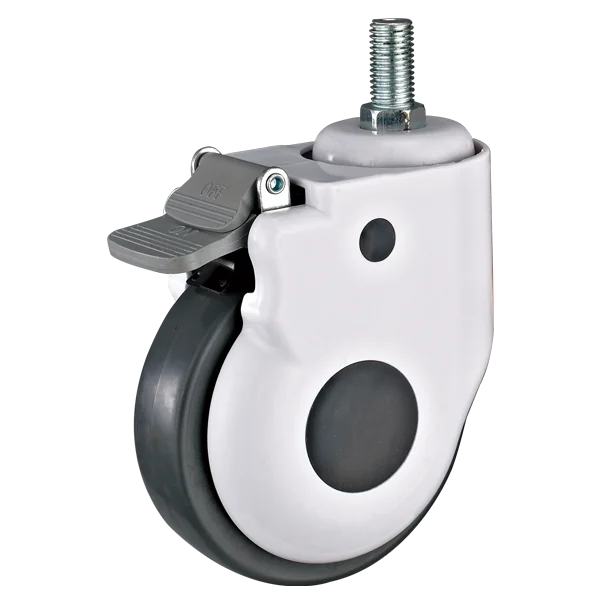 125mm  Swivel Threaded Stem Hospital Bed Caster TPR Wheels