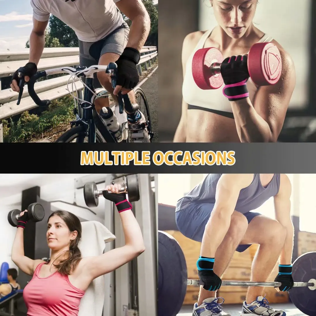 Half Finger Silicone Printing Palm Firm Grip Weight Lifting Gloves guantes de gym