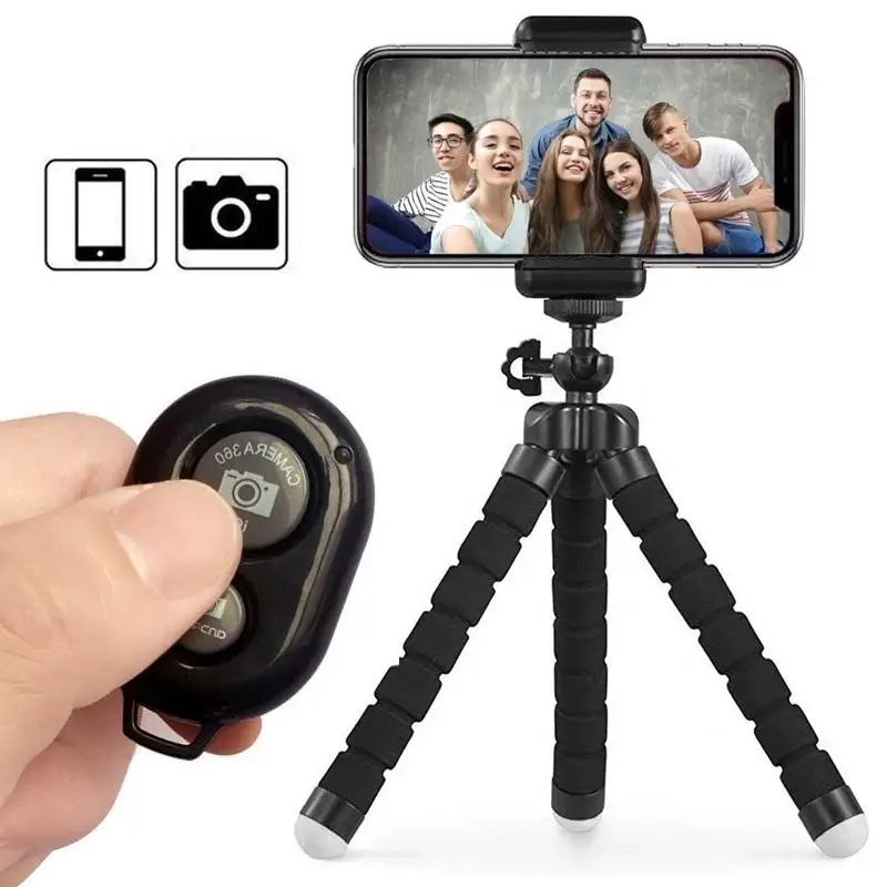 Video Camera Selfie Stick Tripod Phone Holder Clip Stand Monopod Stativ
