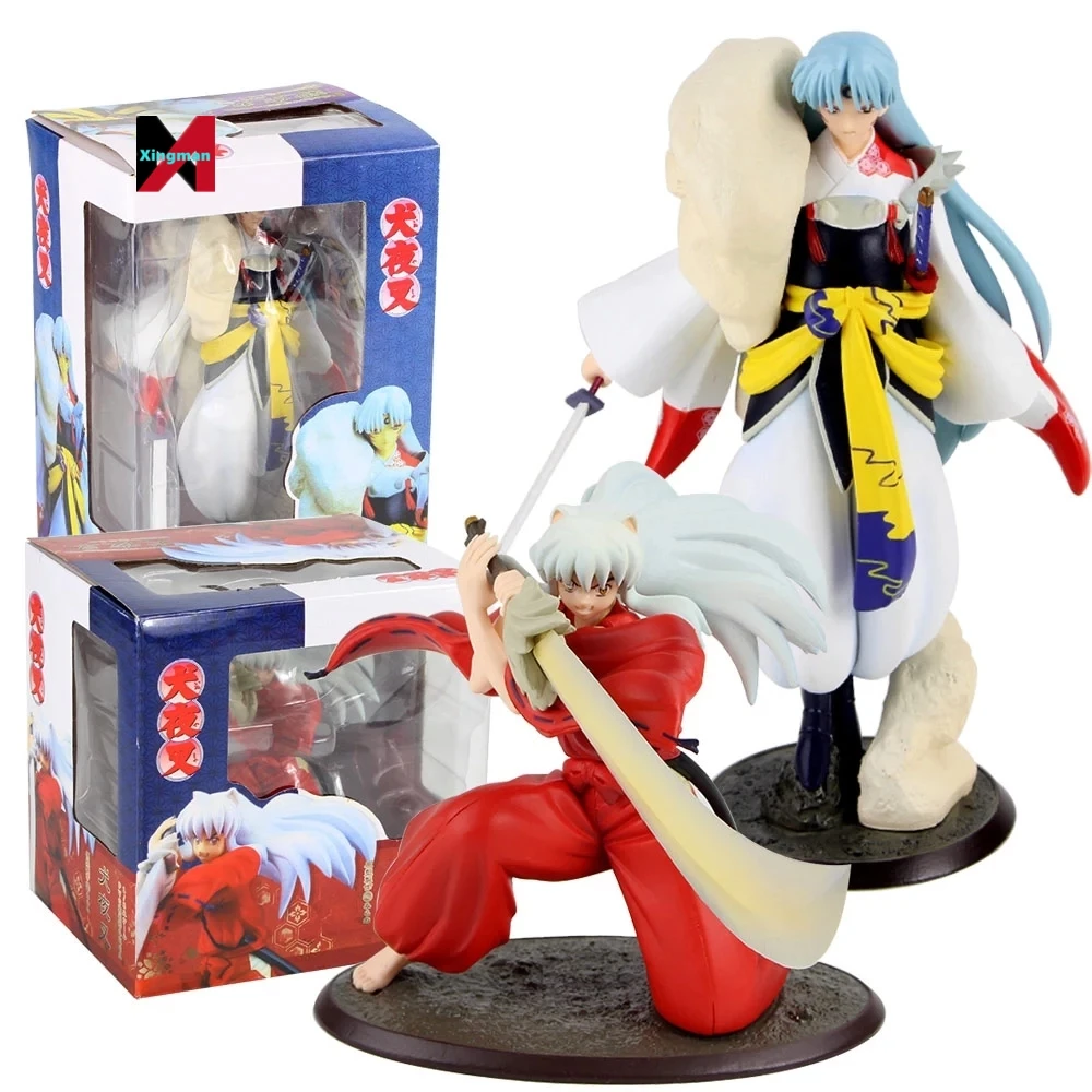18-23cm figuras de figur-e accion Action Inuyasha Sesshoumaru Dog Demon Tessaiga Tenseiga Sword Model Toys Anime Figure