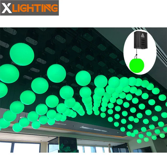 100W 3M lifting 25CM ball Kinetic LED Lifting Ball RGBW DMX Motor Ceiling Light for DJ Disco Club Events RGB Projection Lights