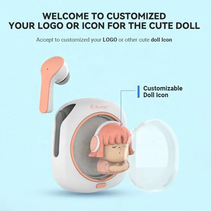New Arrival 2023 Products Cute Design Noise Cancelling BT5.1 Wireless Ear Bud Wireless Headphones Tws Earbuds