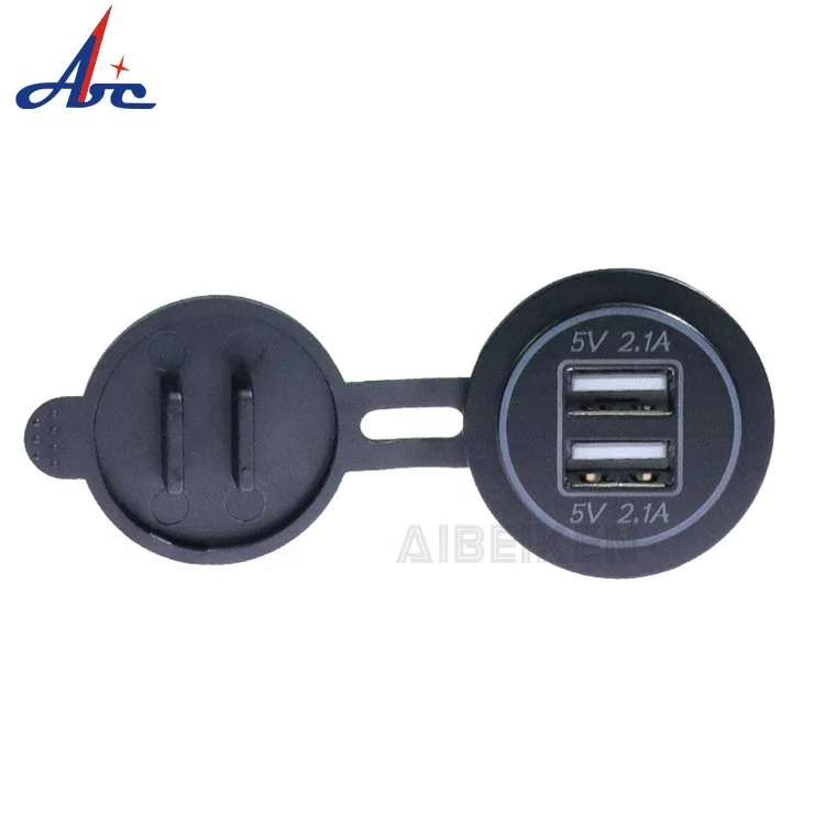 Motorcycle Boat Car Power Adapter USB Socket Charger 5V 4.2A Dual USB Charger For Motorbike Auto