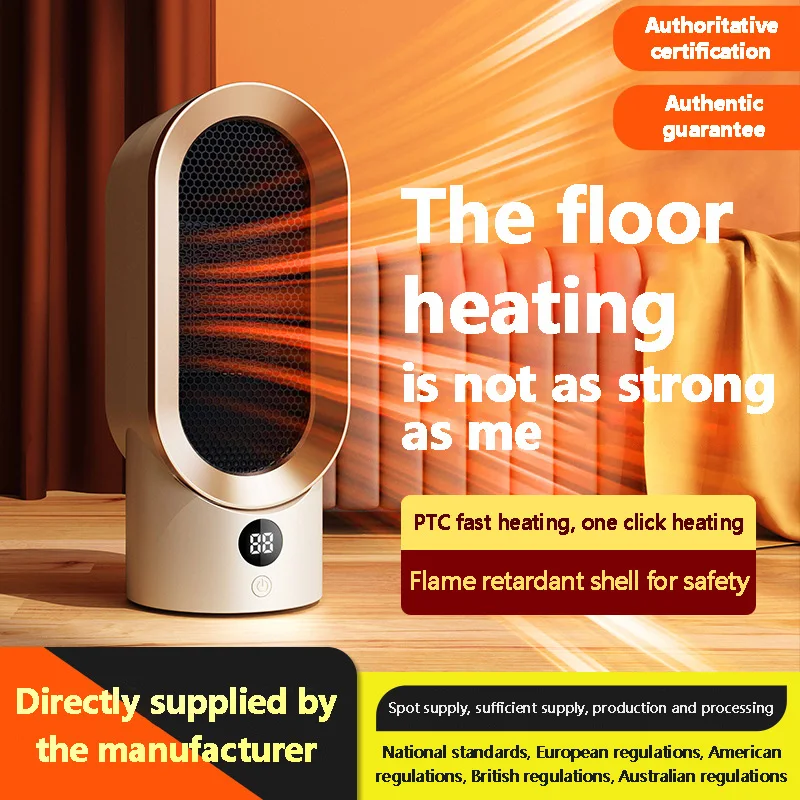 Wholesale Portable electric Fan 800W PTC Ceramic Heat 2 speed Adjustable Mini Low noise home space heater Electric heater