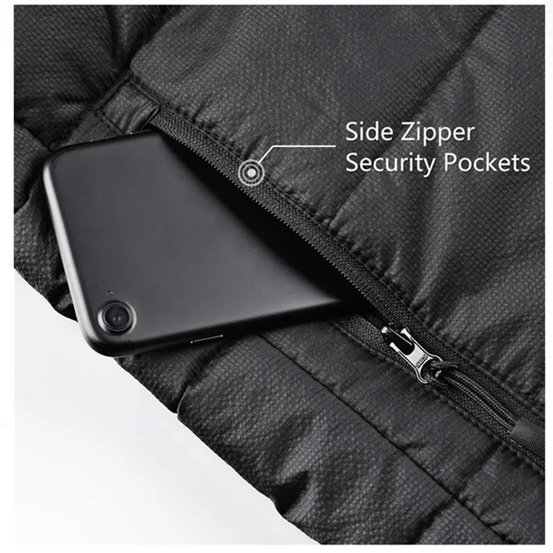 Carbon Fiber Element Customized Thermal Cotton Lightweight Washable Mens Electric Heating Gilet for winter