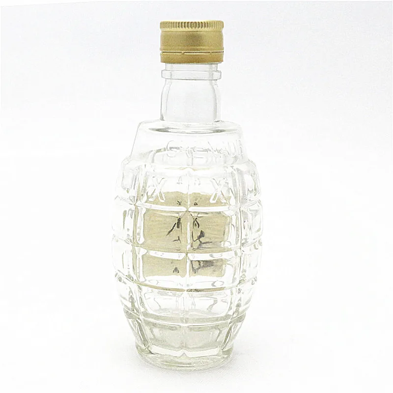 shanghai factory direct 180 ml grenade shape premium glass hot sauce bottle