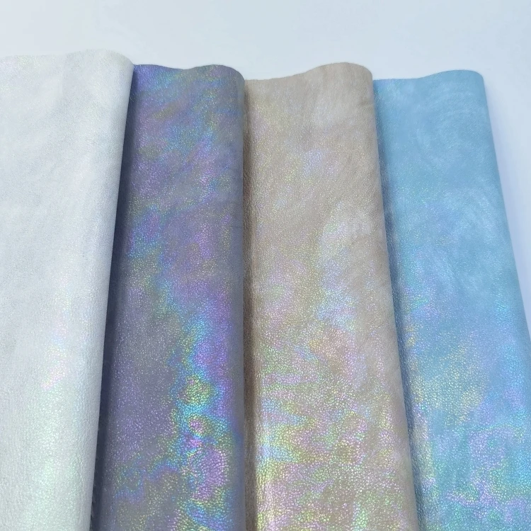 Wholesale Multicolor Rainbow Glitter Fabric 1.0 mm Sequins Pu Leather Wedding Dress Sequin Fabrics and Diy Crafts