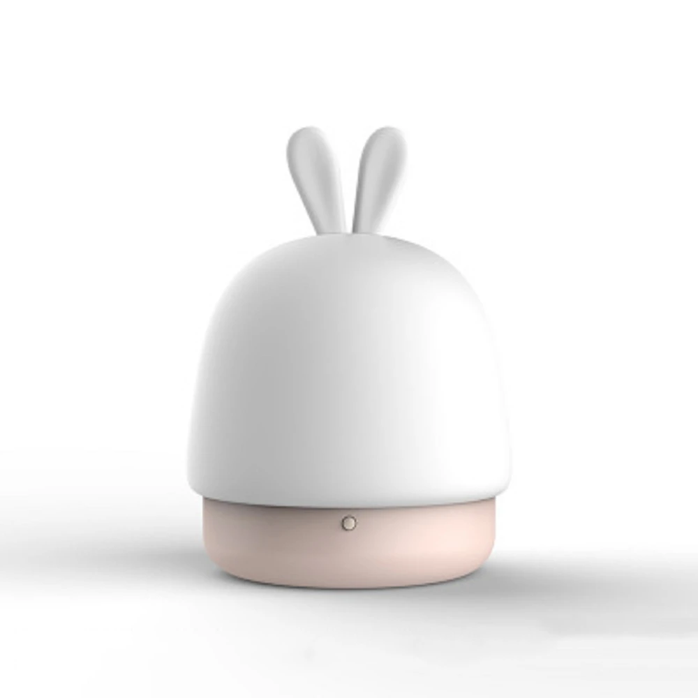 LED Lamp Rechargeable USB Cartoon Rabbit Bedroom Night Light Eye Protection Timing Lamp Silicone Small Table Lamp