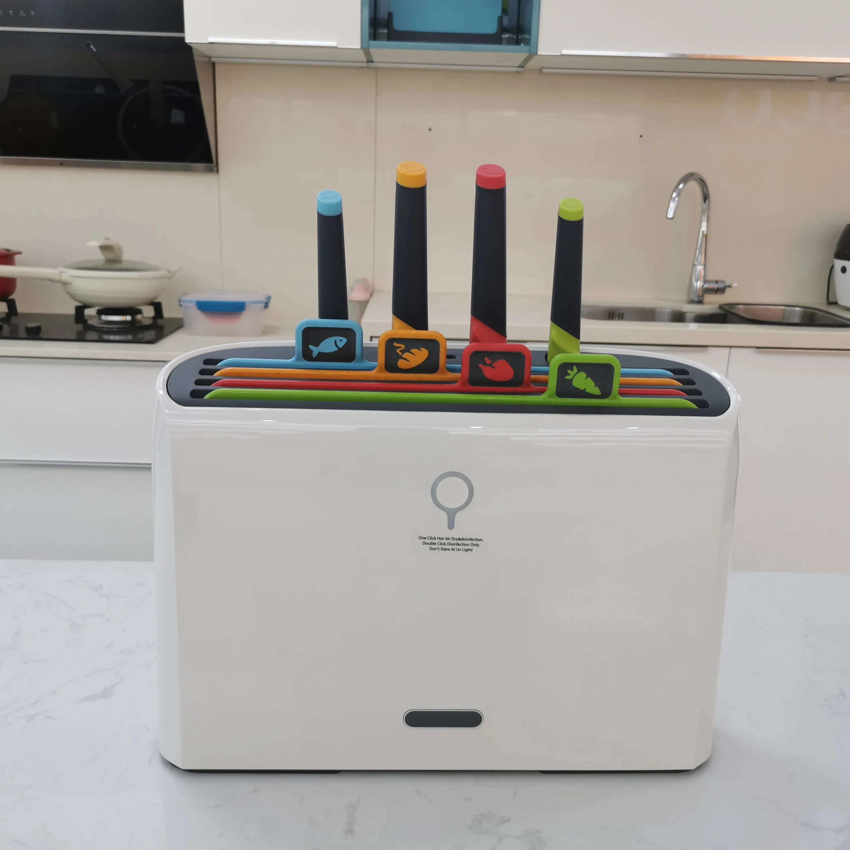 Smart Kitchen Tool Sterilizer Multifunctional Organizer Knife Holder Intelligent Sterilization Rack and Chopping Boards