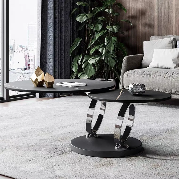 Легкий роскошный и простой журнальный столик из нержавеющей стали, современный журнальный столик