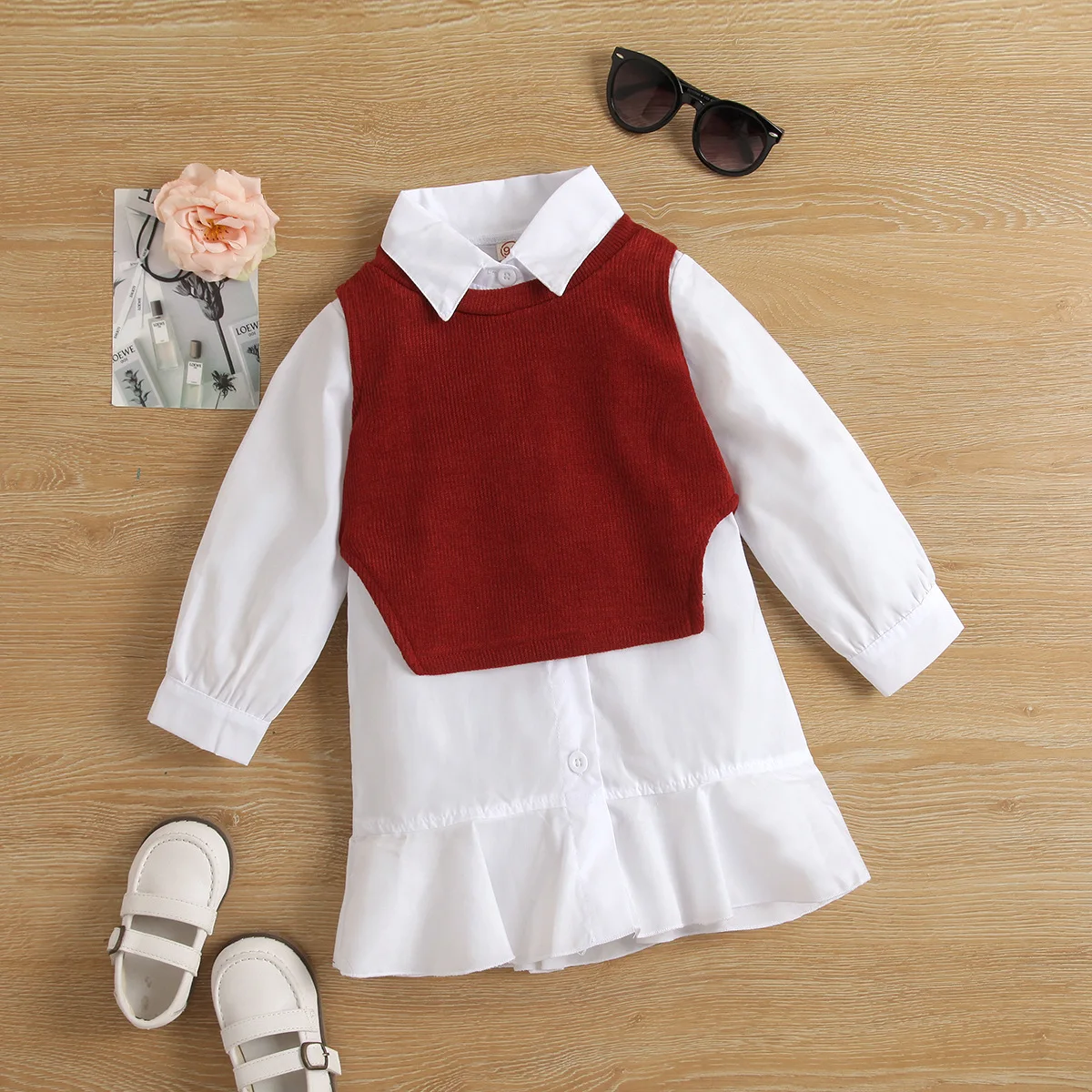 Kids Clothes Girls Causal  Dresses Toddler Autumn Korean Version Girls Pullover dresses Children Clothing Set