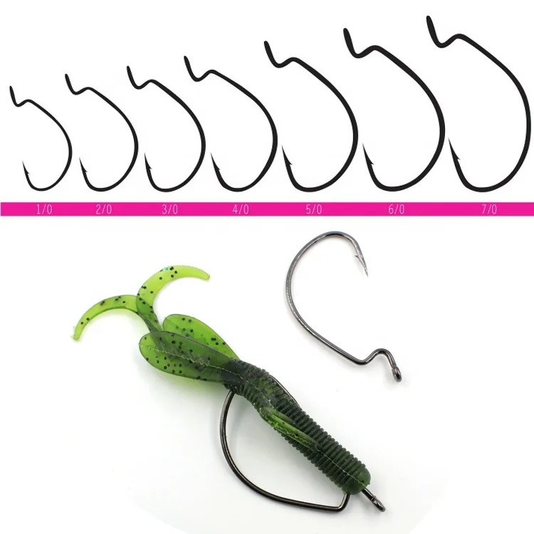 B93 Offset Hook Carbon Steel Fishing Jig Crank Big Bass Hook Lead Jig Head Crank Barbed Hook for Soft Fishing Lure