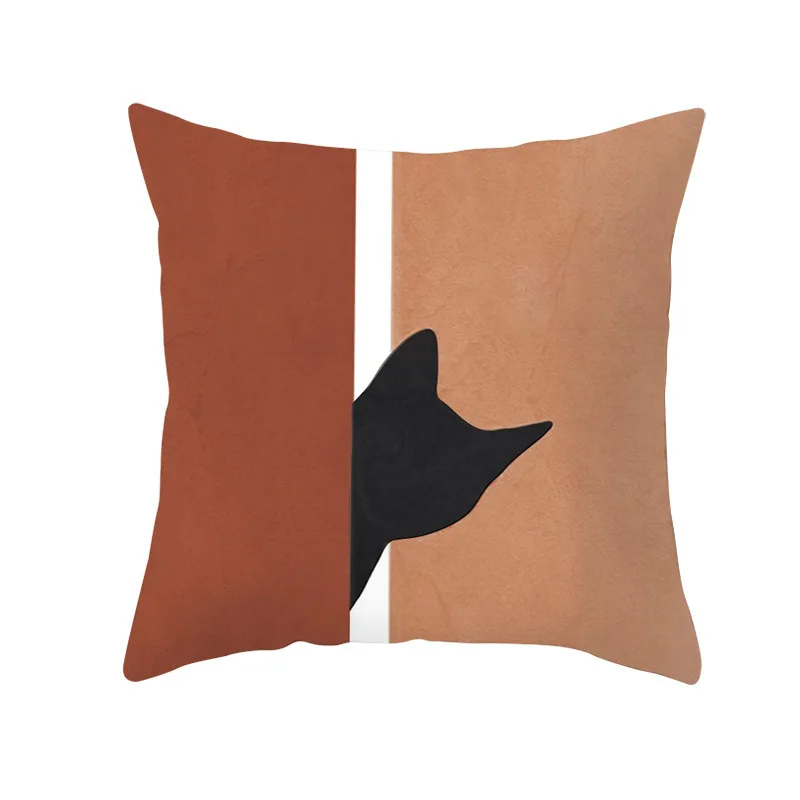 Square Modern Luxury Series Cartoon Abstract Painting Nordic Polyester Throw Pillow Case Cushion Cover With Zip