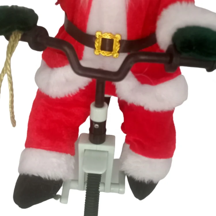 Santa Claus Sitting on Tricycle with Warm christmas ornament toys