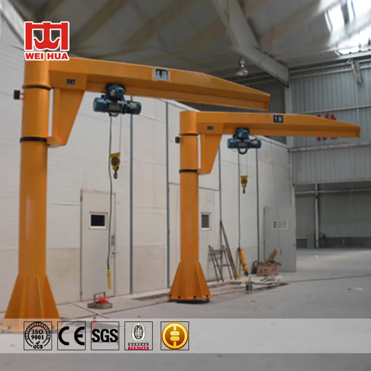1-10 Ton Slew Motor Vehicle Mounted Rotation Boom Lifting Mini Swing Arm Fly Jib Crane with Electric Hoist