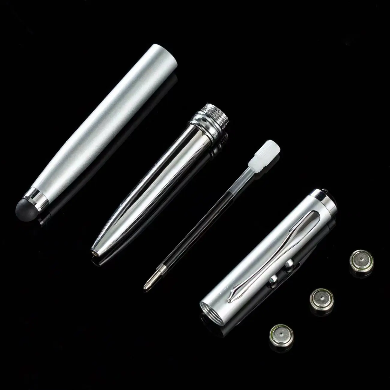 P4809 Custom Ballpoint Pen 4-in-1 Multi LED Light Touch Screen Tool Pen Laser  Office School Promotional Custom Ball Pen