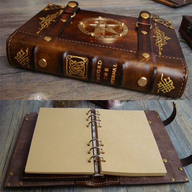 Handmade Embossed Genuine Leather Refillable Journal Writing Notebook Daily Notepad For Men & Women